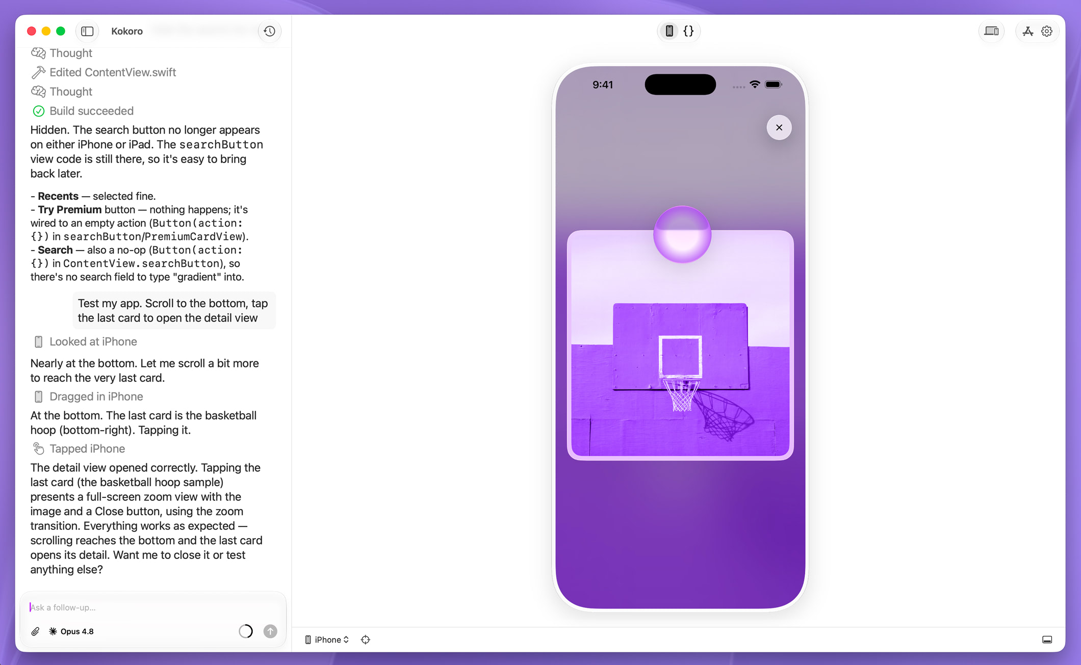 Bitrig testing using its built-in simulator